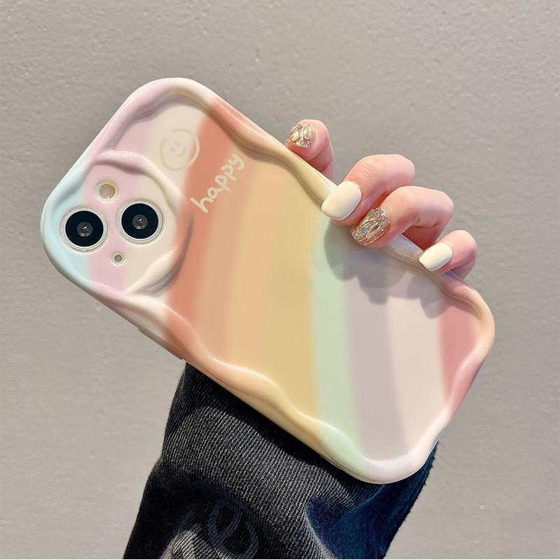 Shockproof Air Cushion Phone Case With Lanyard IPhone 17 Pro Max Full Coverage Silicone Cover Cute Cartoon Design In Cream