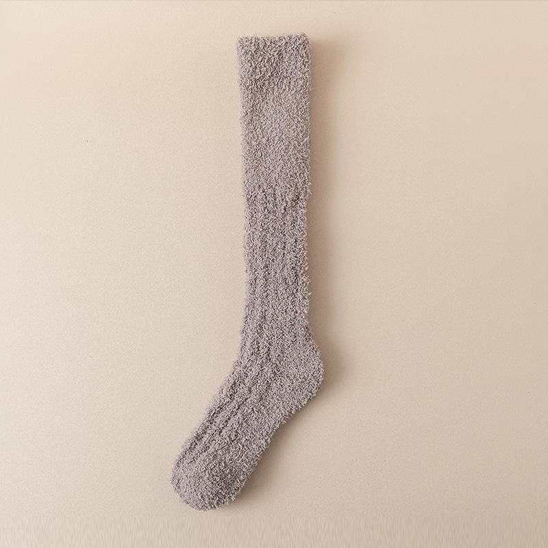 Couple's Coral Fleece Winter Socks: Thick, Velvet-Lined, Cozy Home Sleep Socks for Calf Warmth