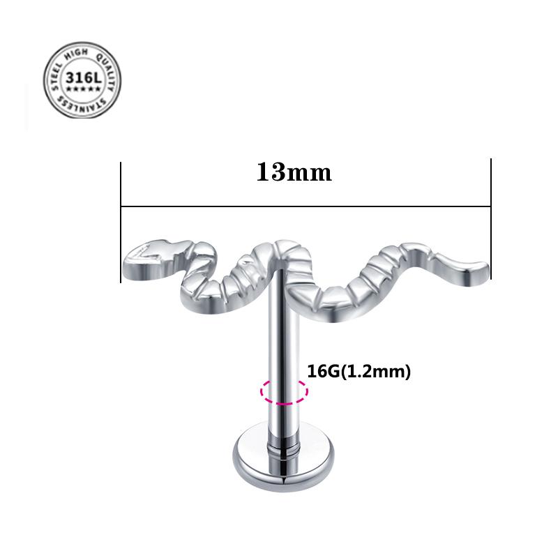 VOJO 16G Flat Back Tiny Stud Earrings Internally Threaded Tragus Helix Cartilage Piercing Zircon for Women