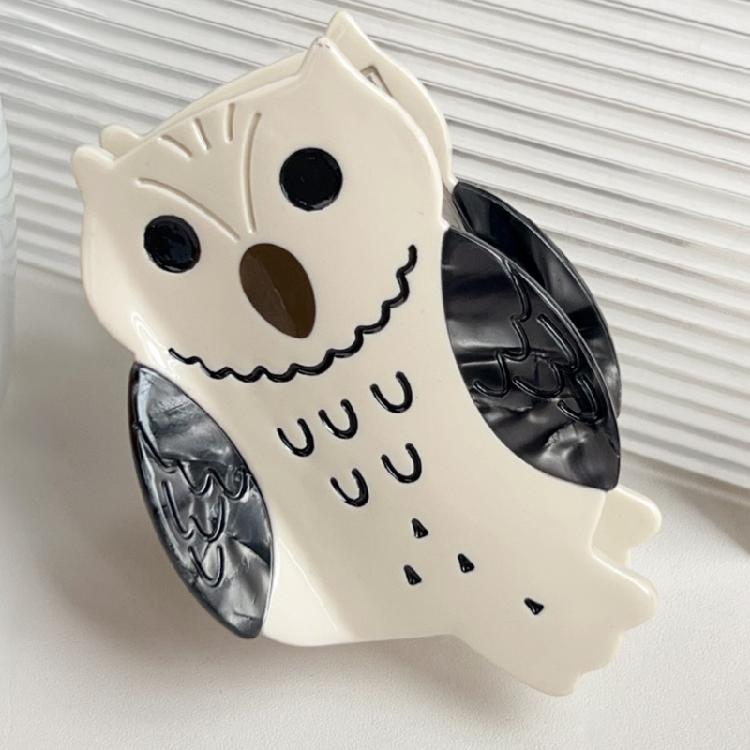 Smooth Hair Claw Clip Medium Size Owl Design Gentle On Scalp Claw Clip Barrettes