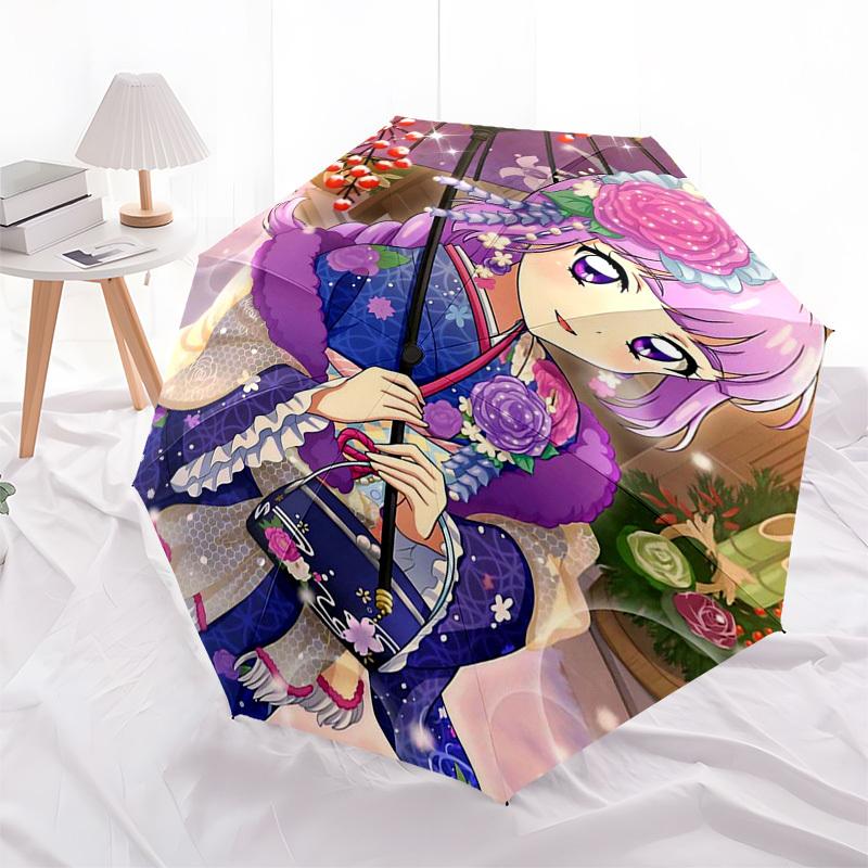 

1pc Princess Mononoke Outdoor Umbrella - Automatic Opening/Closing, Portable 3-Fold Design with 8-Bone Iron Frame - Perfect Gift for Fans, Travelers,