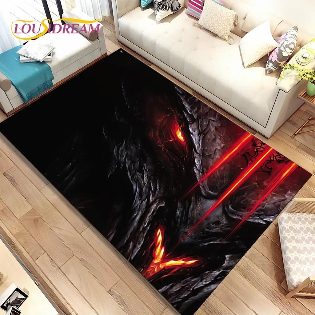3D HD Diablo Game Gamer Cartoon Area Rug,Carpet Rug for Home Living Room Bedroom Sofa Doormat Decor,kids Play Non-slip Floor Mat