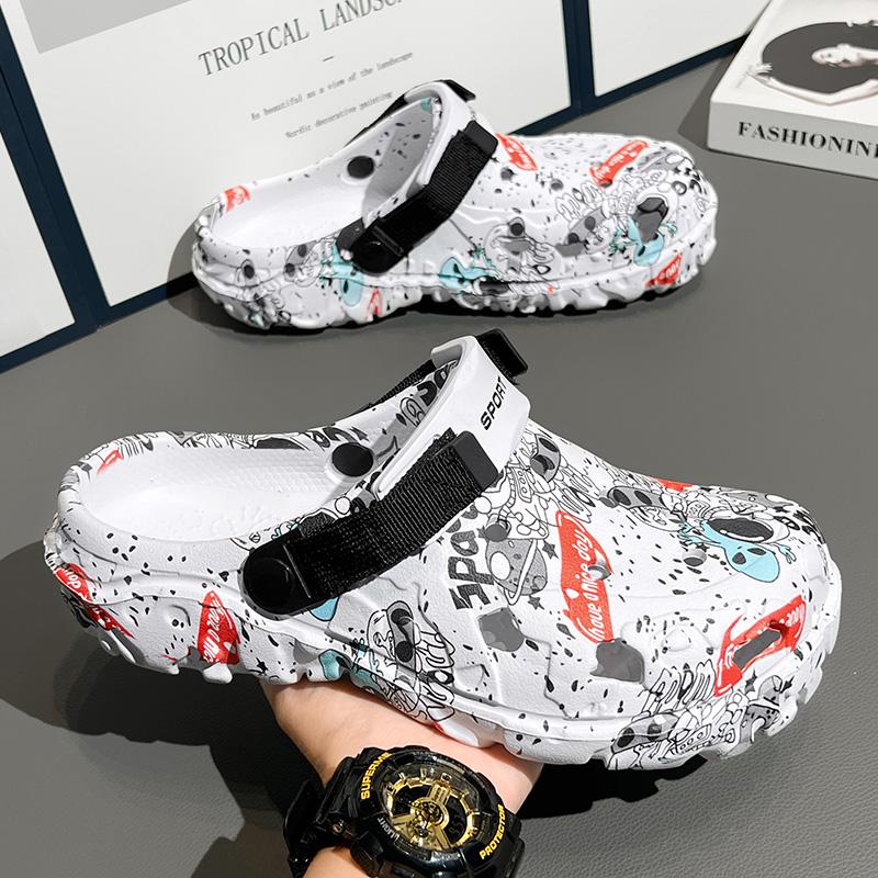 Plus Size 49 Summertime Men Sandal Shoes Clogs Outside Garden Clogs Hole Shoes Male Daily Wear Shoes Water Shoes Comfort Home Soft Slide Shoes
