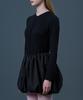 Sitipabjeu [Cp] Balloon Setup Plain Long Sleeve Mini Dress [Black]
