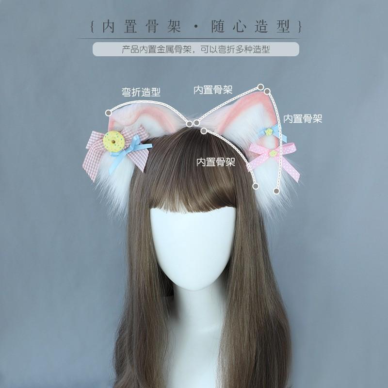 Flauschiges Fuchsohr-Stirnband Cosplay Niedliches Tier-Haarschmuck Weiche Strick-Kopfbedeckung Damen Mädchen