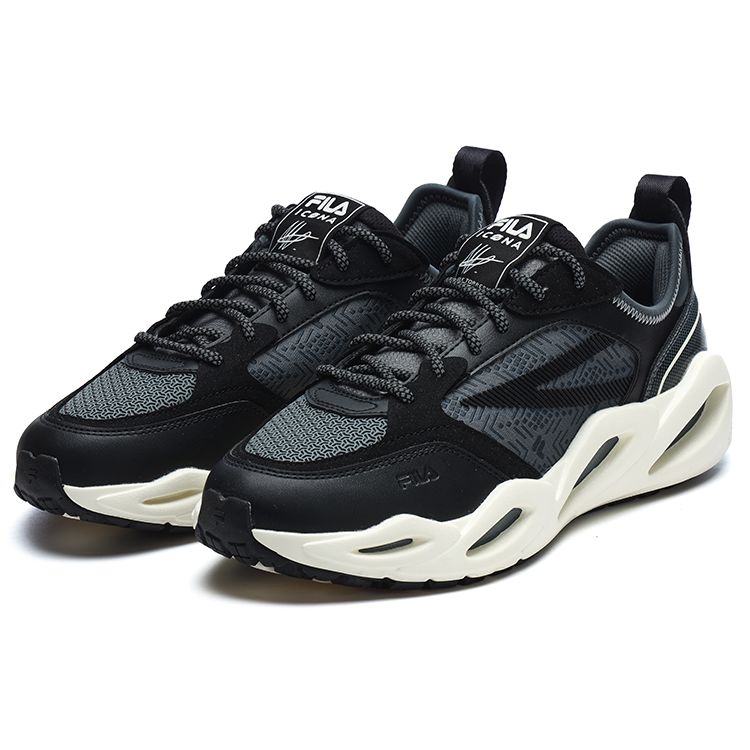 Fila Crypto Sport Versatile Low-Top Dad Shoes Men Sneaker Black Gray F12M313101FBT