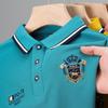 Trend Hub New Men's Casual Embroidery Short Sleeve Polo Shirt Fashion Solid Color Top