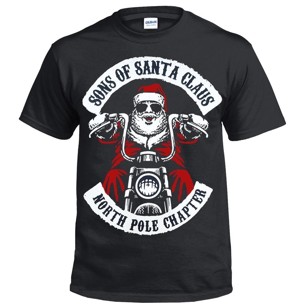 fastons Funny Christmas T Shirt Motorcycle Santa Son of Santa Claus Shirt Biker Shirt Gift