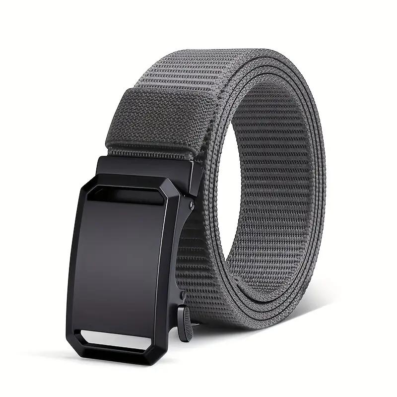 Men's Belt Automatic Metal Buckle Nylon Webbing Outdoor Work Tactical Belt Toothless Automatic Buckle Casual Sports Canvas Belts