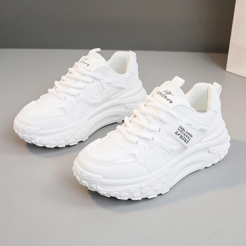 

[Customized] K6707 new 2025 spring and summer breathable mesh sneakers women s shoes thick-soled heightening mesh shoes Korean version 35