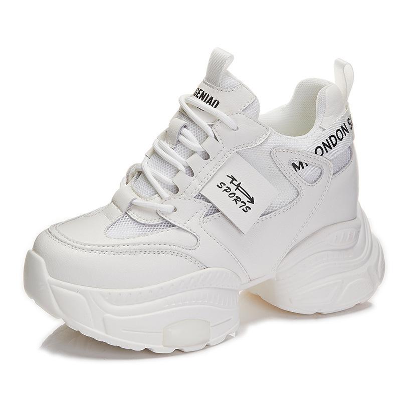 

Inner height increase Spring and autumn new dad shoes platform small sports and leisure shoes A 34 белый