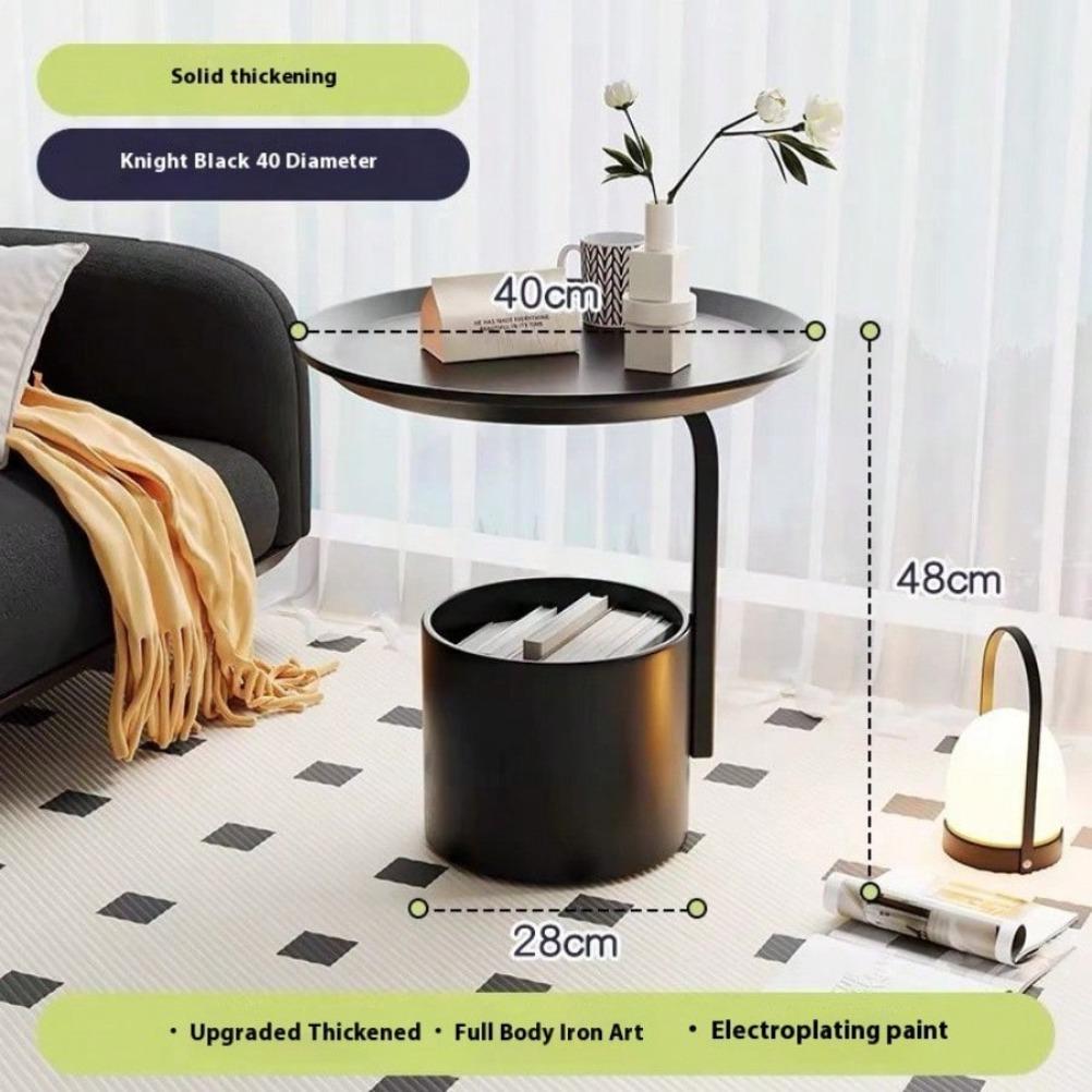Storage Coffee Table Creative Covered Small Round Table Living Room Small Round Table Storage Rack Bedroom Bedside Table