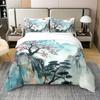 Plum Blosom Floral Soft Duvet Cover Quen King-Sized Dimensionsd Dimensions Ancient Style Red Maple Leaf Natural Scenery Beding Set Rom Decoration 3