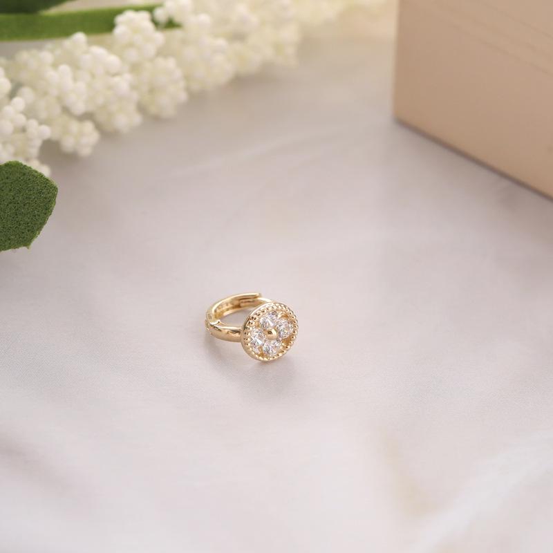 18K Gold-Plated Sterling Silver Flower Ear Cuff Earrings 18K Gold Pair