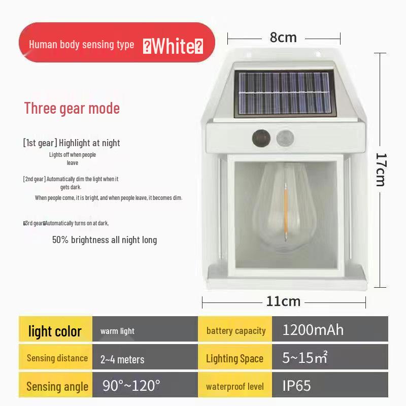 Douyin Solar Wall Light: Outdoor Human Sensing, Villa Courtyard Night Decor with Tungsten Filament