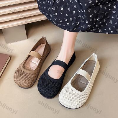 Fashion Women's Sandals 2025 Summer New Mesh Breathable Soft Sole Non Slip Casual Shoes Lightweight Comfortable Fashion Slip On Flats