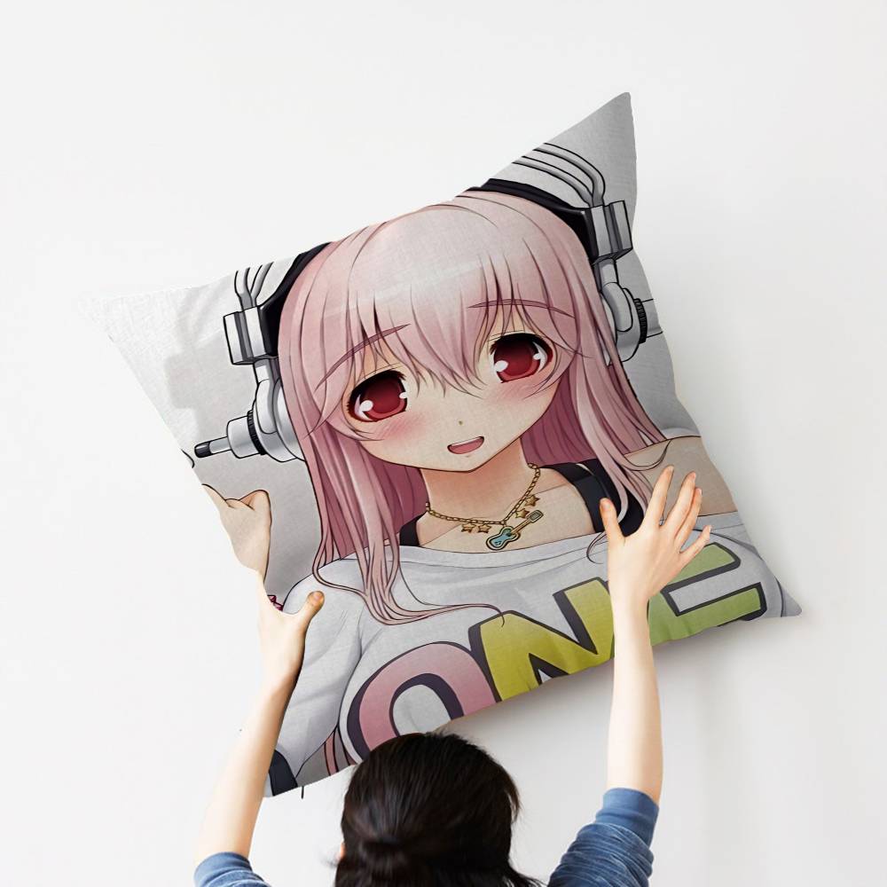 Beautiful Girl SUPERSONICO Pillow Anime Pillow Sofa Bed Head Pillow Cover Cushion Cover 45x45 cm Fashion