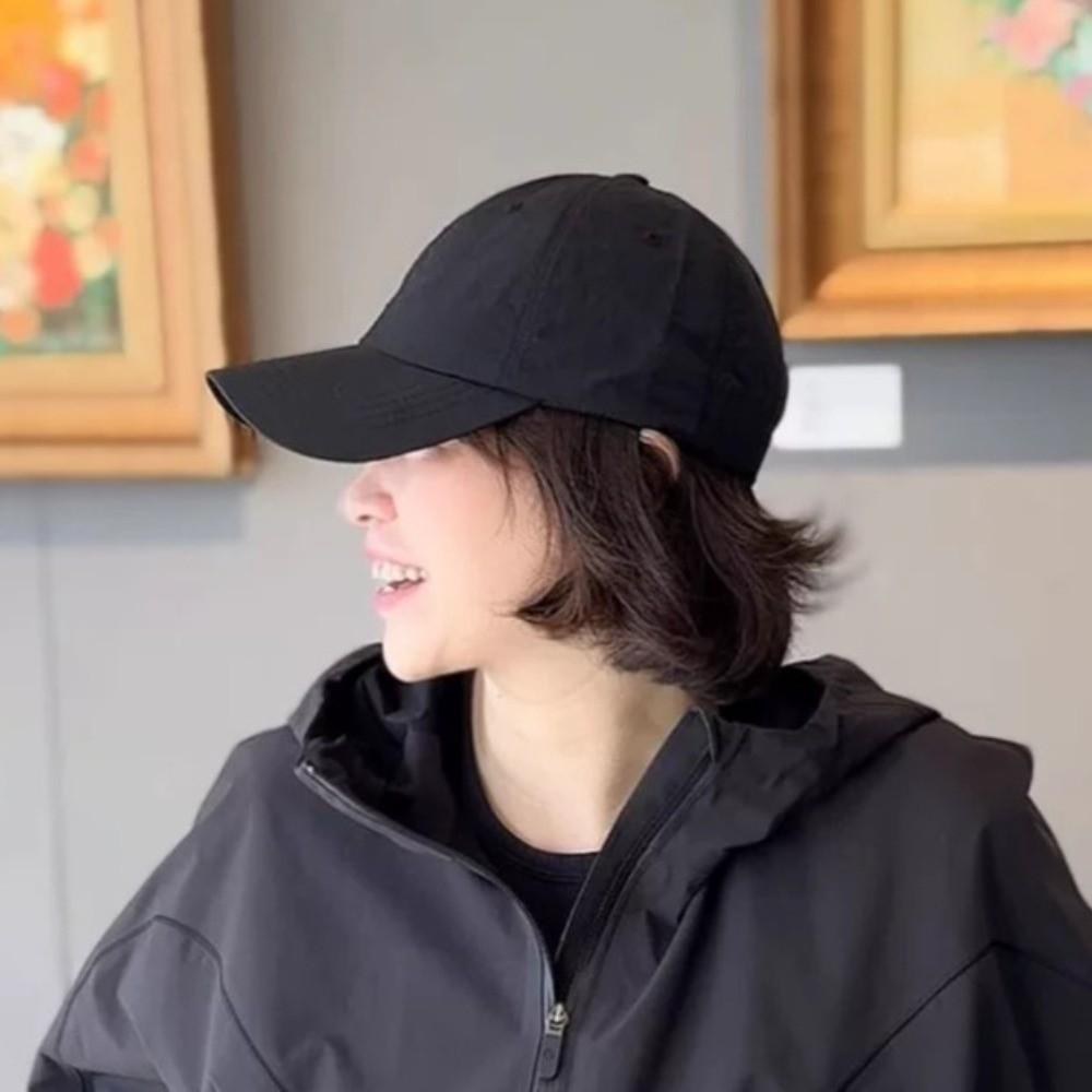 Anime Quick-Drying Baseball Cap Korean Style Peaked Cap Fashion Solid Color Sun Hat  Girl