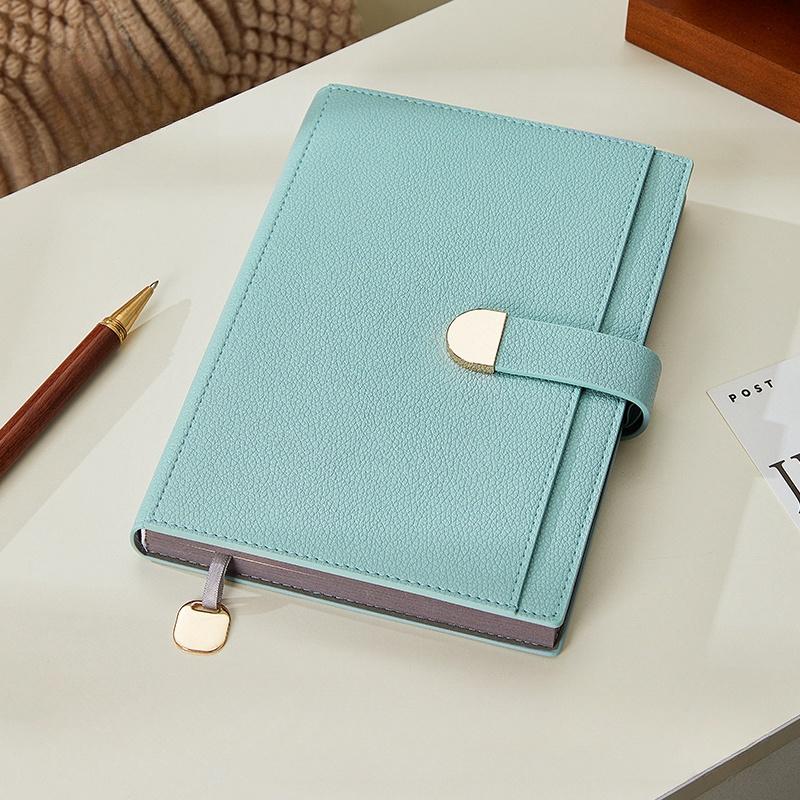 A5 Simple Business Office Study Work Meeting Record Notebook 128 Sheets Thicken Soft Pu Leather Daily Plan Diary Notebook