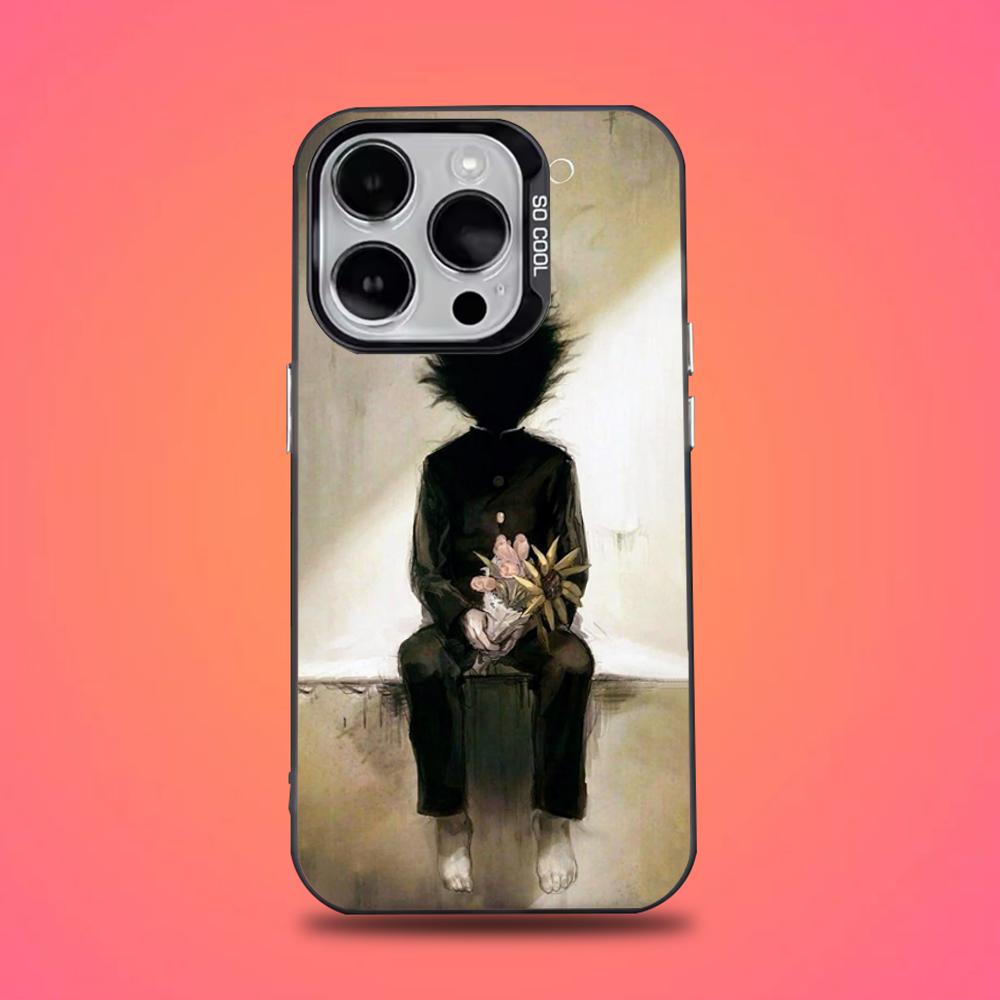 Mob Psycho 100 Cartoon Phone Case For iPhone 16,15,14,13,12,11,Pro,Max,Plus,Mini,XS,SE Anti Fall Black Matte Hard Bumper