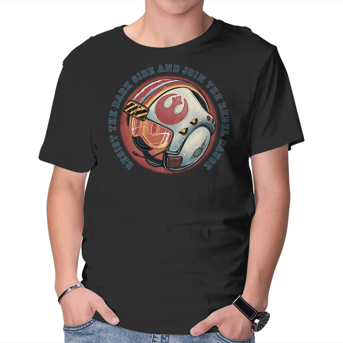 Unisex Crew Neck T-Shirt Join The Rebel Cause Graphic Short Sleeve Casual Tee S