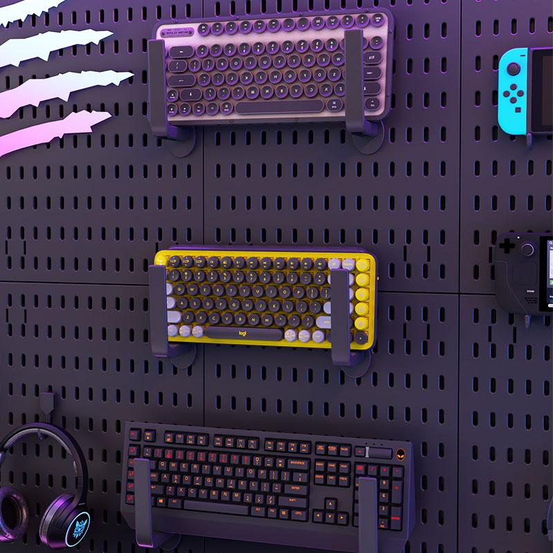 Nonperforated Bathroom and Kitchen Storage Rack,hook Hole Plate Accessories,wall Mounted Esports Storage Rack for Game Storage