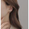 Korean Style Geometric Elegant Three-Prong Stud Earrings for Women
