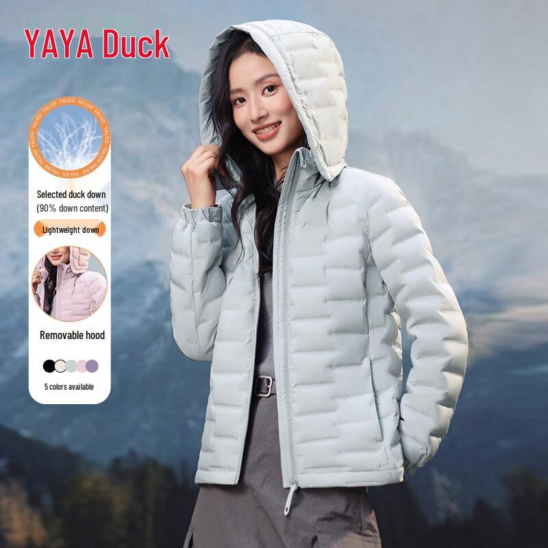 YAYA Women's Lightweight Hooded Duck Down Jacket