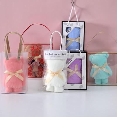Bear-Shaped Coral Fleece Towel - Wedding & Festival Gift 