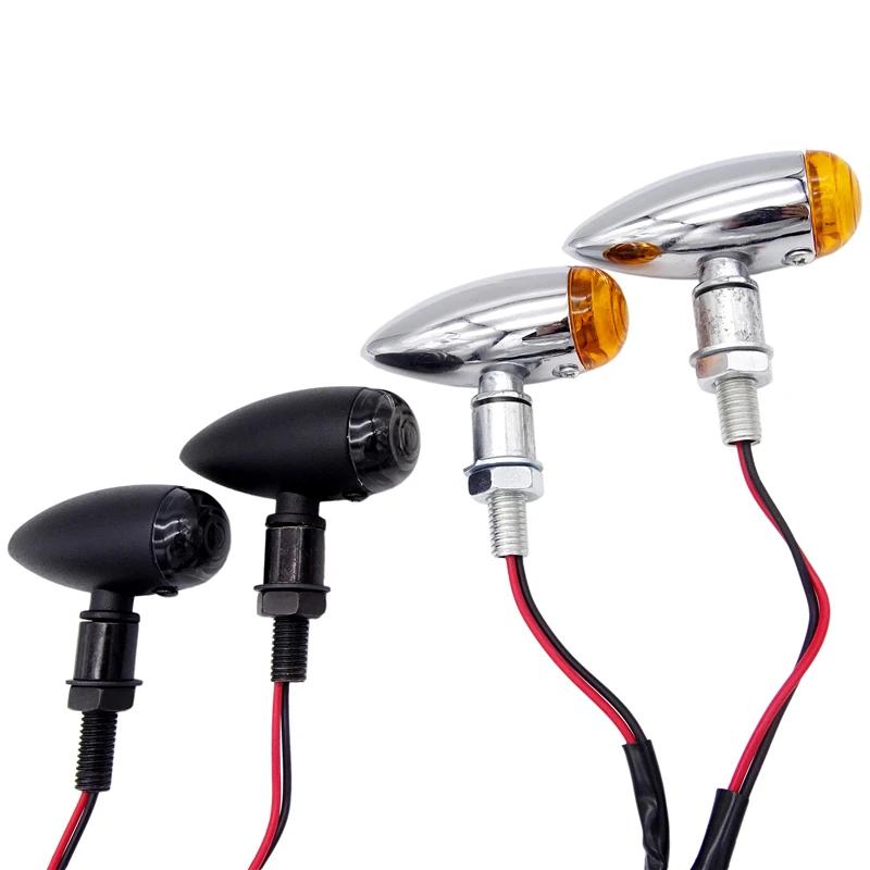 2Pcs/4Pcs Universal Motorcycle Bullet Turn Signals Indicators Blinker Lights Lamp Amber Smoke For Harley For Honda For Kawasaki