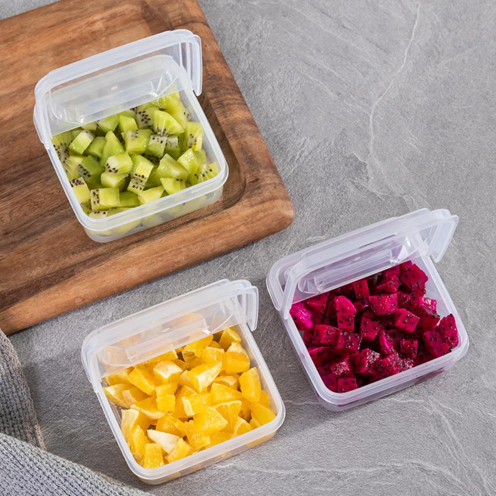 

2pcs Flip-top Fruit Containers Portable Fresh-keeping Box Fresh-keeping Organizer Cheese Slice