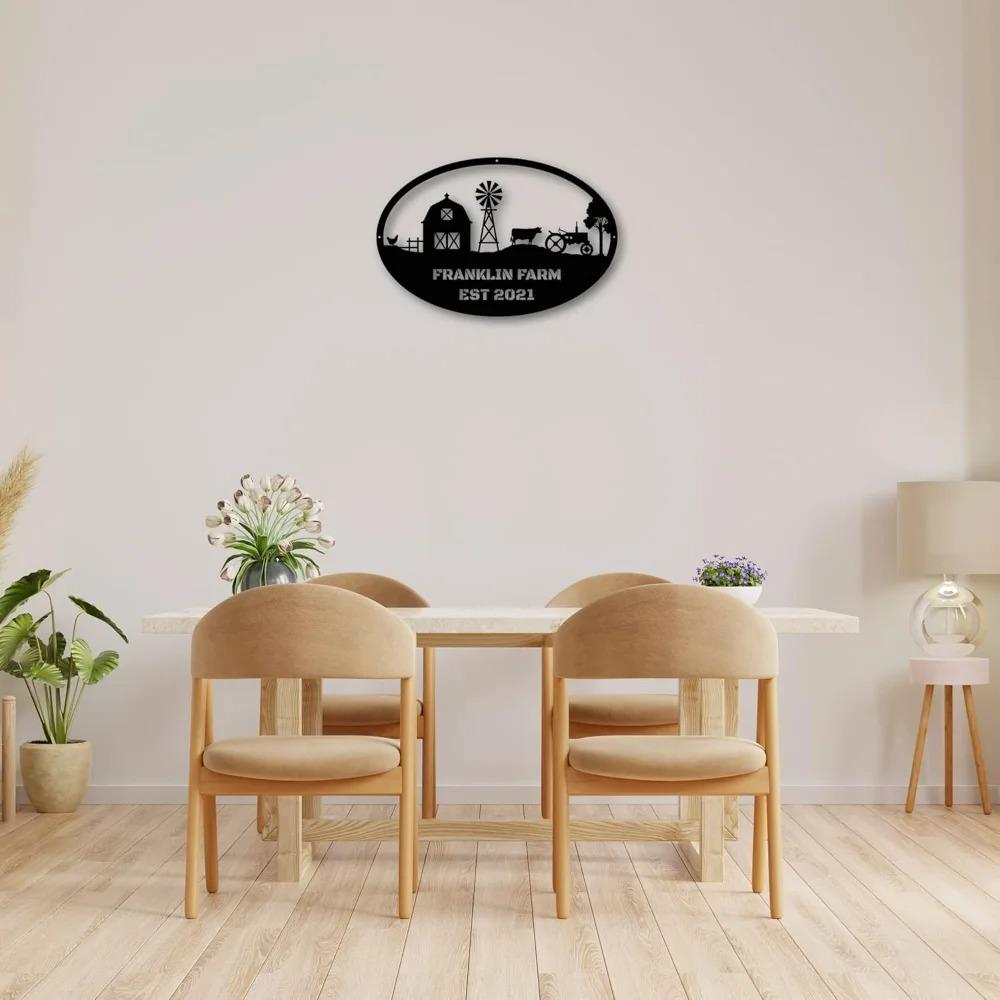 Metal Sign Farmhouse Tractor Windmill Cow Decor Indoor Outdoor Custom