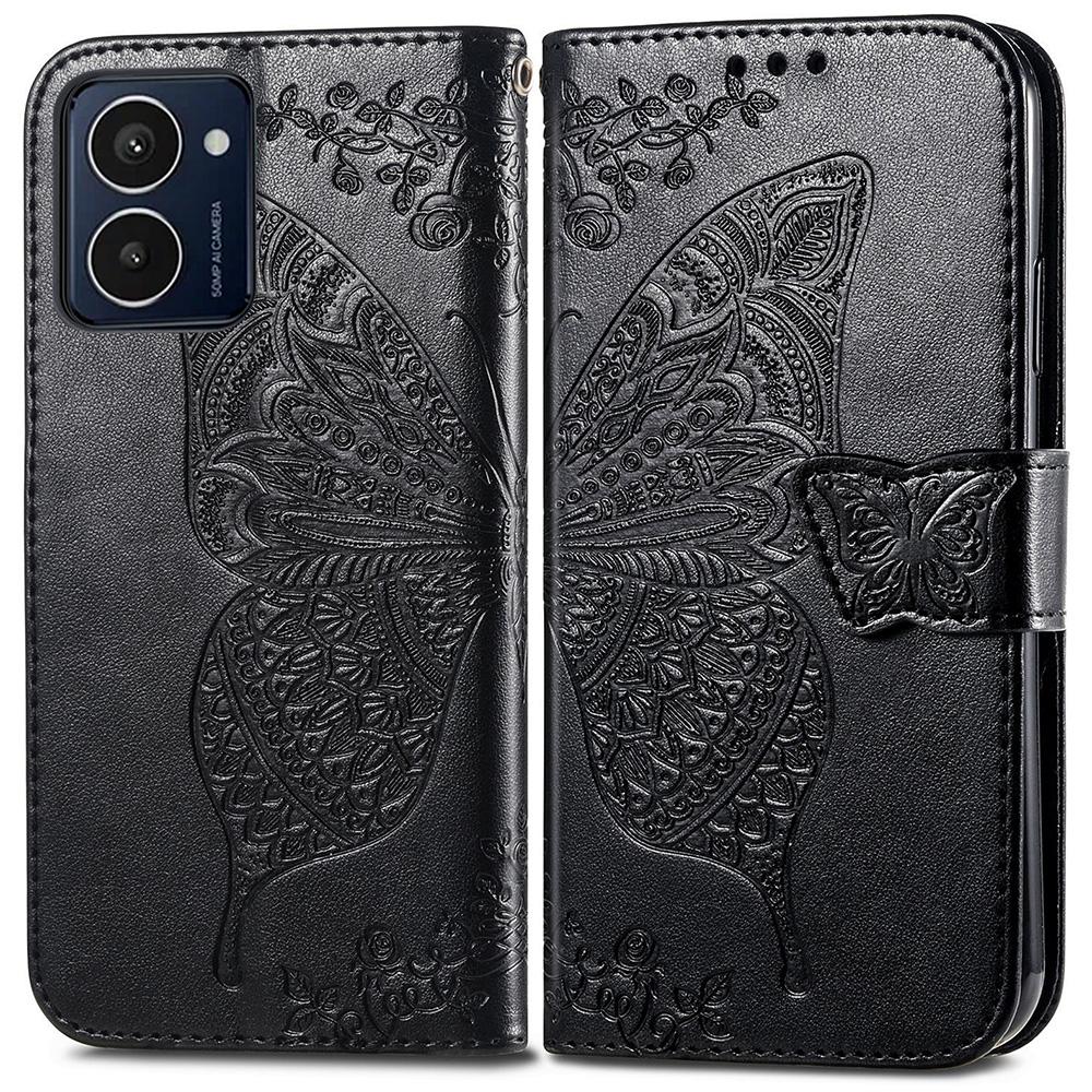 For HMD Pulse Pro Case PU Leather Wallet Phone Cover Butterfly Pattern