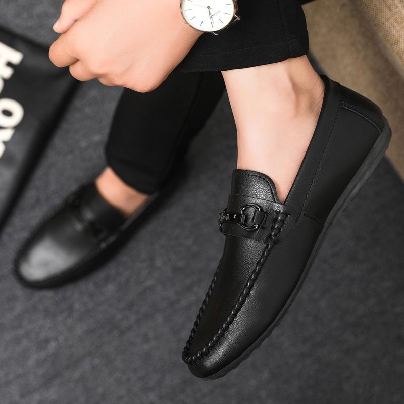 Summer Business Casual Shoes Men Fashion Men Shoes Black Leather Loafers Men Moccasins Slip On Men's Flats Male Driving Shoes