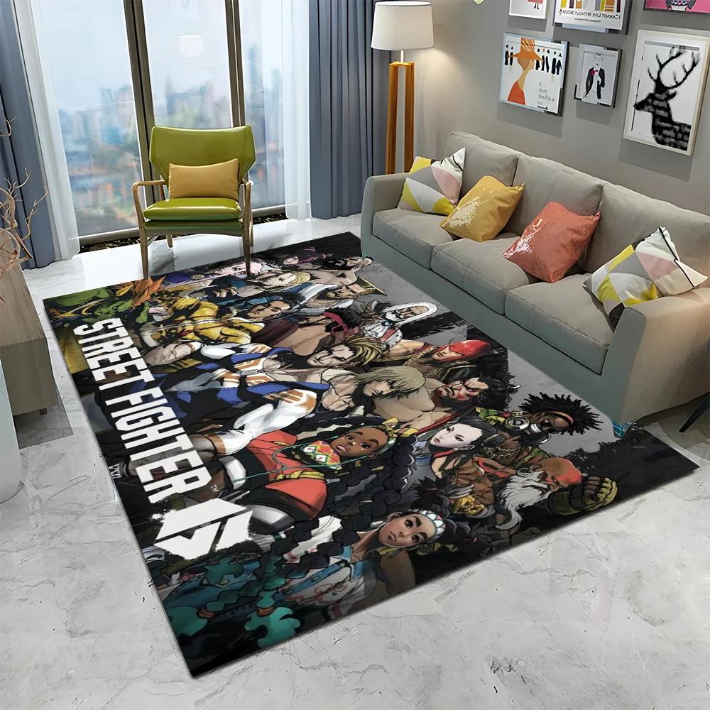 Street Fighter Retro Game SF Gamer Carpet Rug for Home Living Room Bedroom Sofa Doormat Decor,kids Area Rug Non-slip Floor Mat
