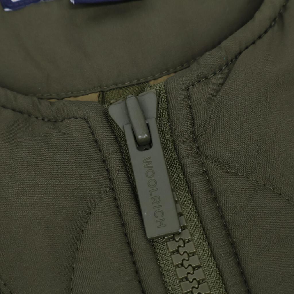 Woolrich WJOU0103BE Khaki Collarless Quilted Padded Coat Coat S khakiUsed