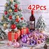 42Pcs Creative Electroplated Christmas Hanging Balls Colorful Xmas Tree Pendants  Party Favors