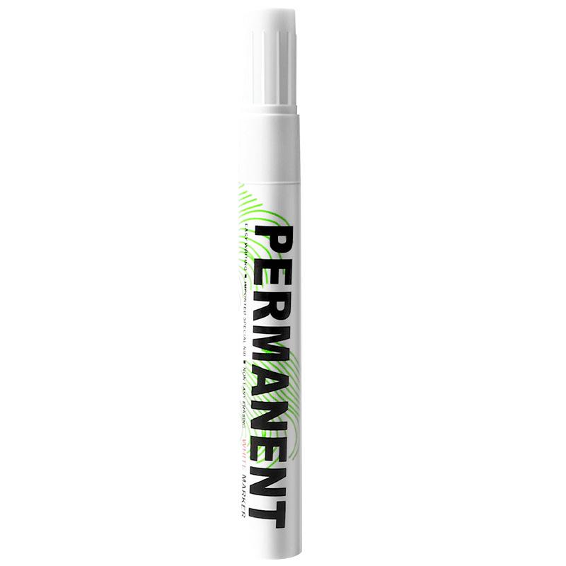 Quick-Dry, Oil-Based Erasable White Marker - Waterproof, Non-Fading, Broad Tip