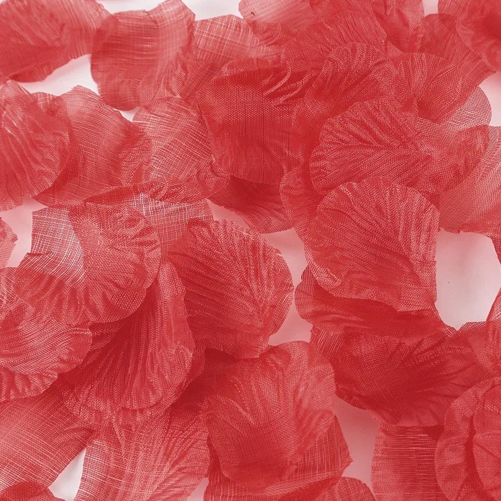 Colorful Artificial Fake Rose Petals Red Black Simulation Silk Flowers Petal Wedding Valentines Day Romantic Party Decoration