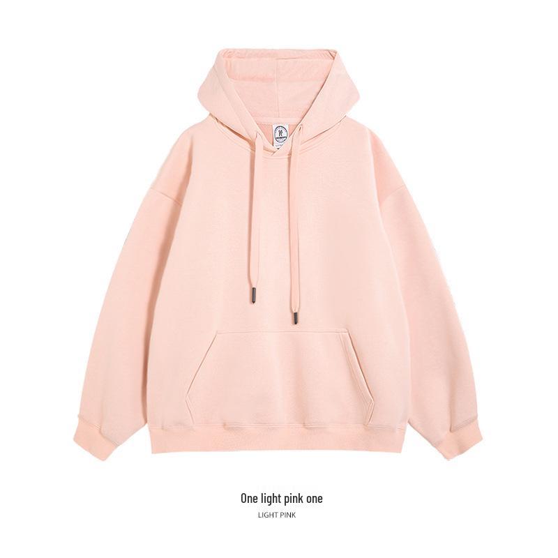 Unisex Drop Shoulder Solid Color Hoodie Pullover - Spring & Autumn Long Sleeve Sweatshirt
