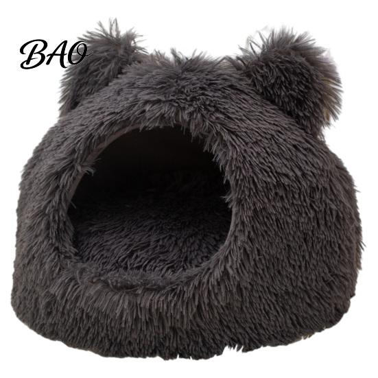 Comfortable Pet Nap Mat Plush Cat Cave Bed, Warm Enclosed Hideaway, Fluffy Cozy Private Resting Space for Cats Tent Burrow Bed Indoor Small Dogs Safe
