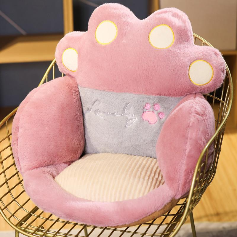 Cat Bear Paw Plush Seat Cushion Indoor Floor Stuffed Sofa Colorful Animal Decor Pillow Thick Stool Butt Office Cushion 2 Size