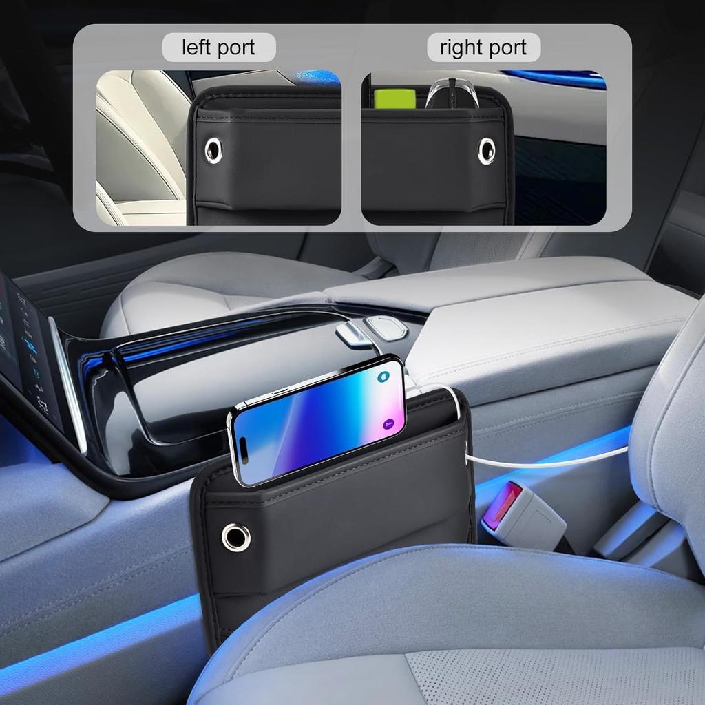 2026 2 Pack Car Seat Gap Filler Organizer, Universal Premium Leather Front Seat Side Organizer, Gap Filler For Car, Phone, Sunglasses, Keys, SUV
