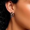 Fashion Jewelry Classic Hoop Earrings Black Stone Hoop Earrings for Women Jewelry Gift