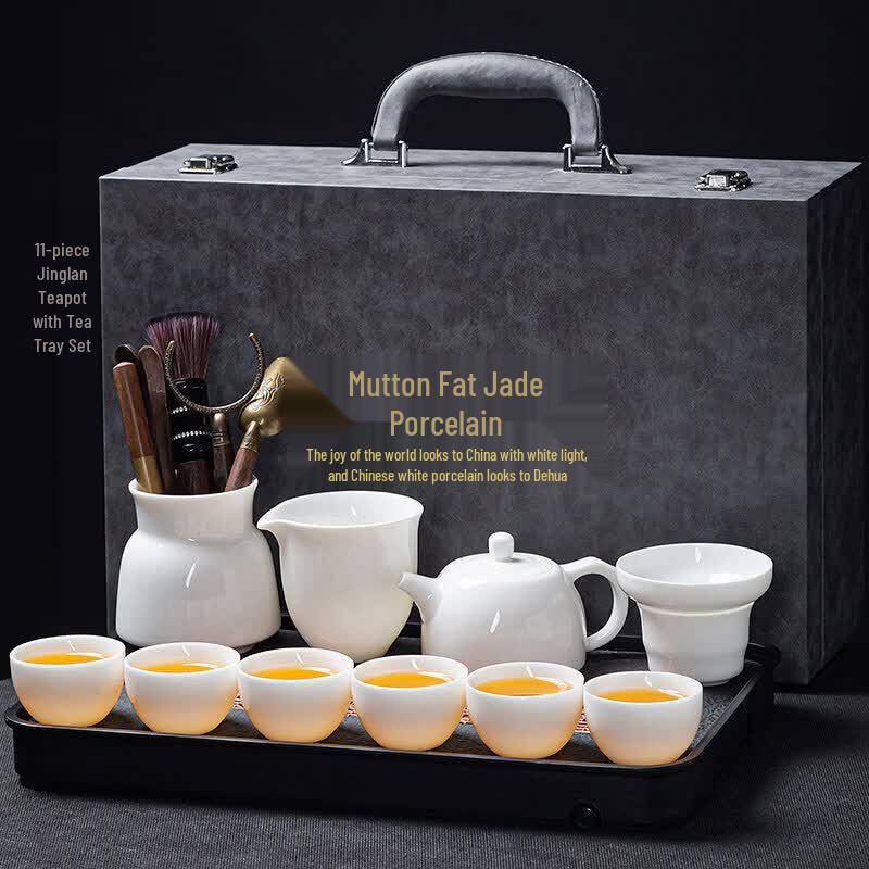Qiwei Yongci Dehua White Porcelain Tea Set