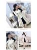 Women's Beige Fleece-Lined Trench Coat: British & Korean Style, Thickened, Long-Sleeved, Mid-Length, Autumn/Winter Warm & Stylish.
