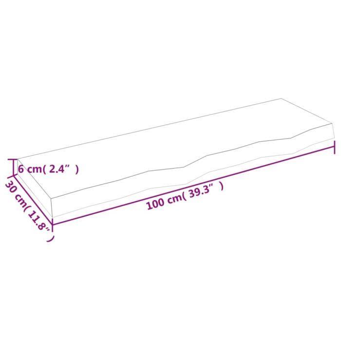 VidaXL Étagère murale gris foncé 100x30x6 cm bois chêne massif traité 363802