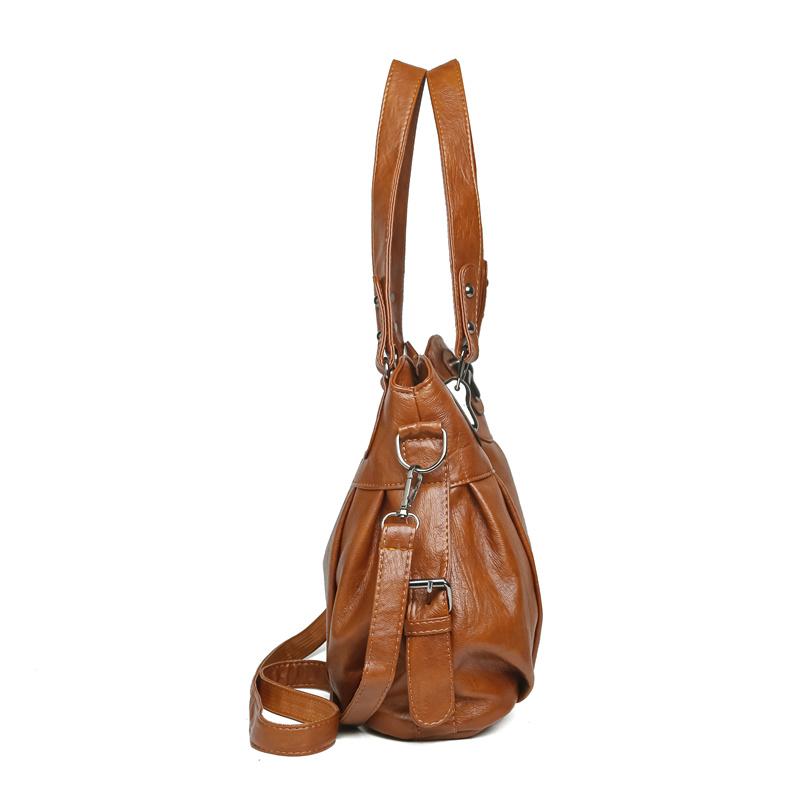 Vintage Women's Handbag Large Capacity Soft Leather Shoulder Bag Mother Bag