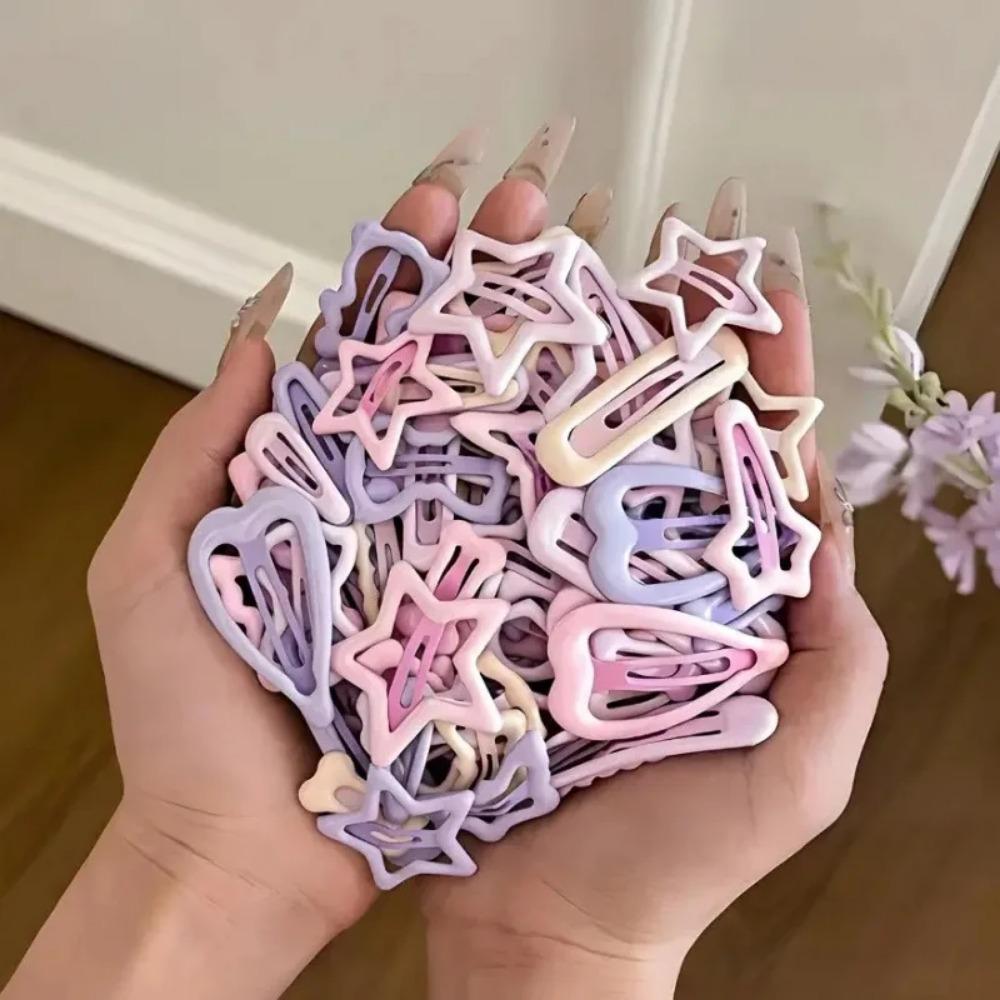 10/20/30Pcs Mixed Pink Heart & Bow Hair Clips for Girls, Cute Hair Barrettes Party Holiday Gift Hair Accessories 10pcs