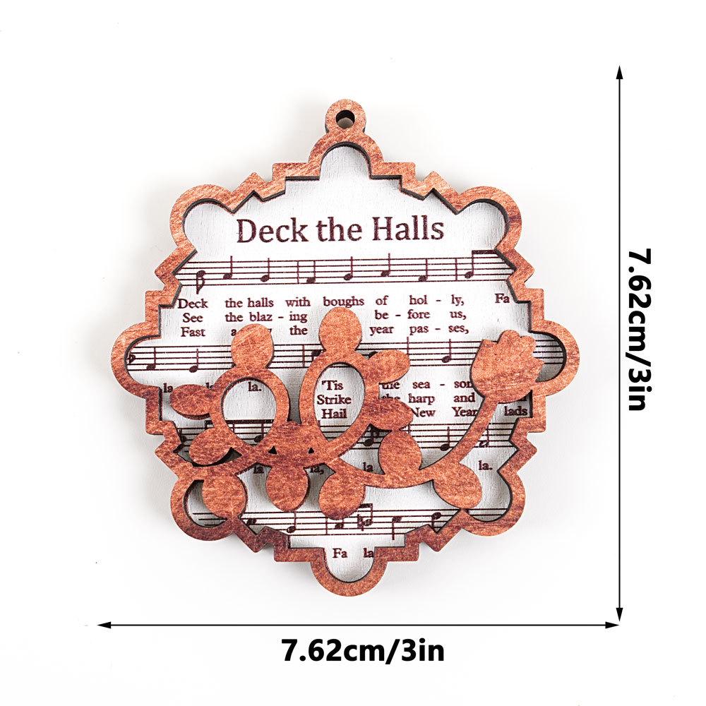 3D Wooden Musical Christmas Tree Ornament & Magnetic Refrigerator Sticker